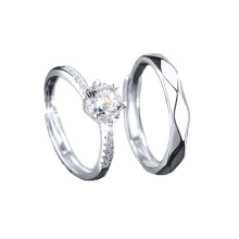 Shangjie oem anillos мода образец обручальные кольца 925 стерлинговые кольца циркона пара кольца